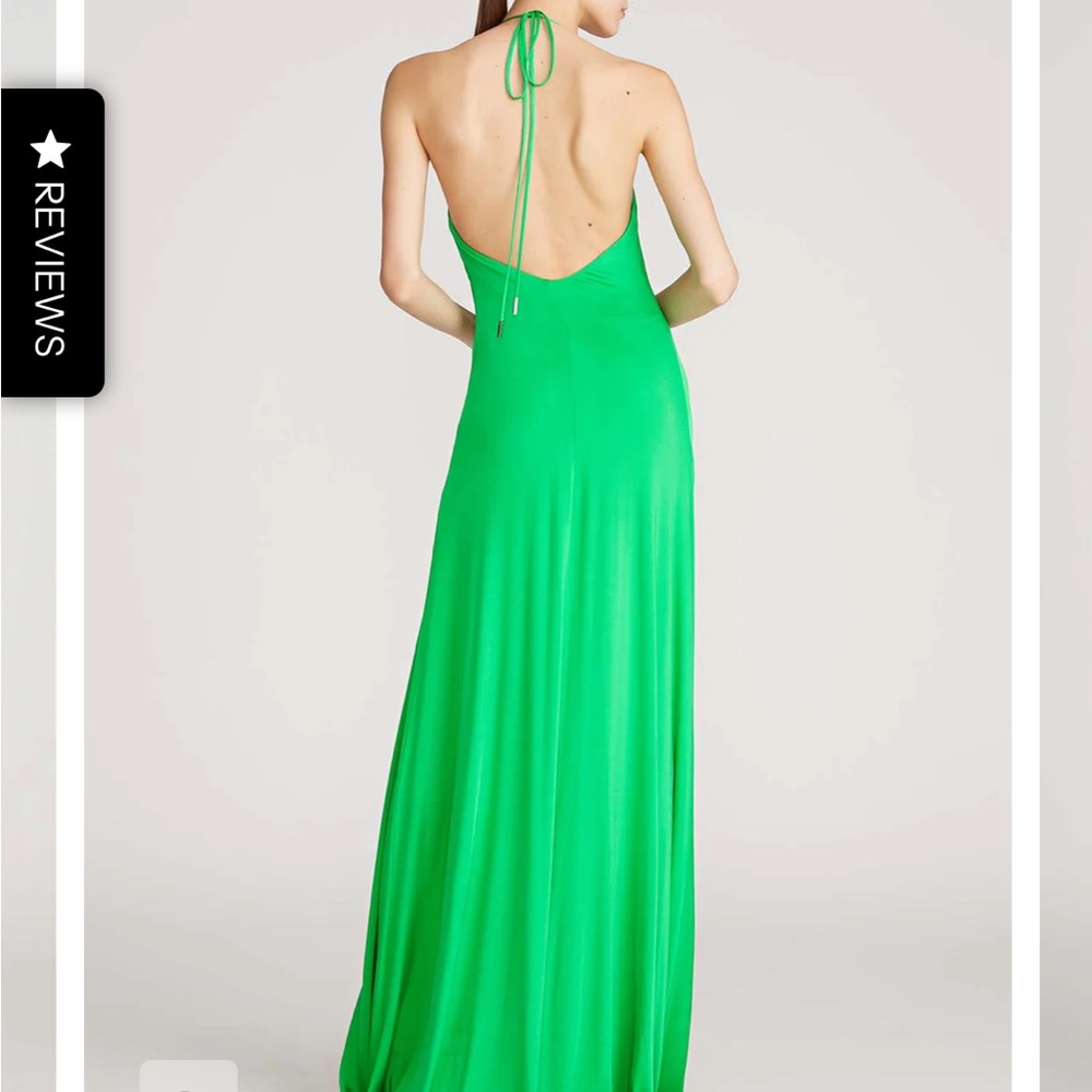 Halston Heritage Vibrant Green Halter Maxi Dress - Picture 2 of 7